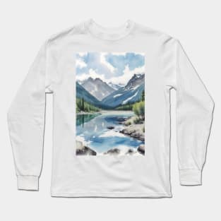 Majestic Peaks: A Glimpse of the Rocky Mountains Long Sleeve T-Shirt